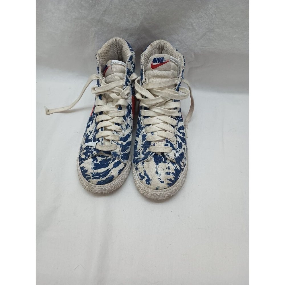 Nike Blazer Mid SE Tie Dye Kids Shoes Sz 5.5y Red/Blue Void/White (CZ7882 600)